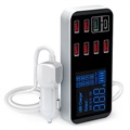 9-poorts autolader met LCD-scherm WLX-A9S+ - 7xUSB, QC3.0 USB, PD USB-C - 40W