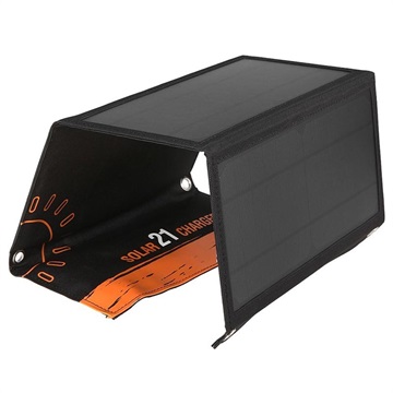 Opvouwbare zonnelader met twee USB-poorten - 21 W