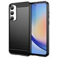 Samsung Galaxy A35 Geborsteld TPU Hoesje - Koolstofvezel